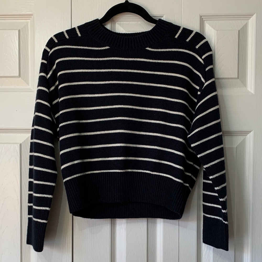 Truth by Republic Navy White Striped Crew Neck Sweater XS